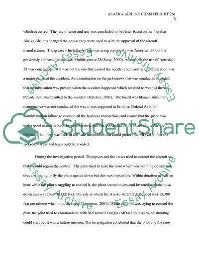 Alaska Airline Crash Flight 261