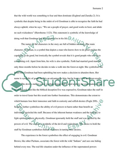 Symbolism in Young Goodman Brown by Nathaniel Hawthorne