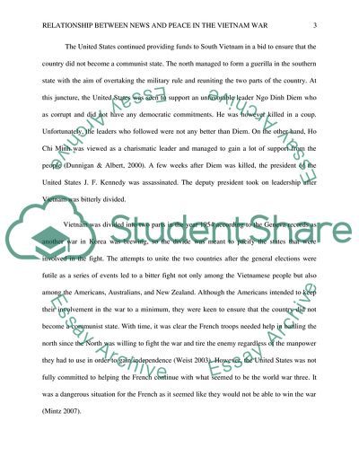Relationship between News and Peace in the Vietnam War