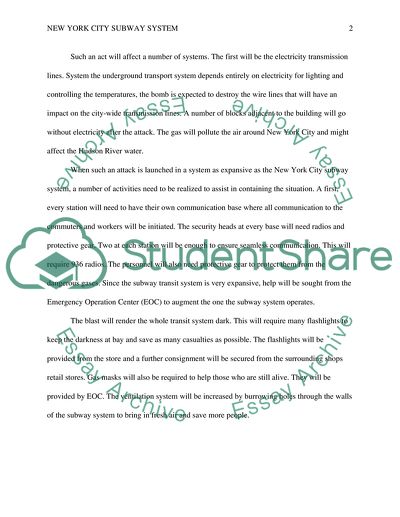 New York City Subway System as a Potential Target for the Terrorists