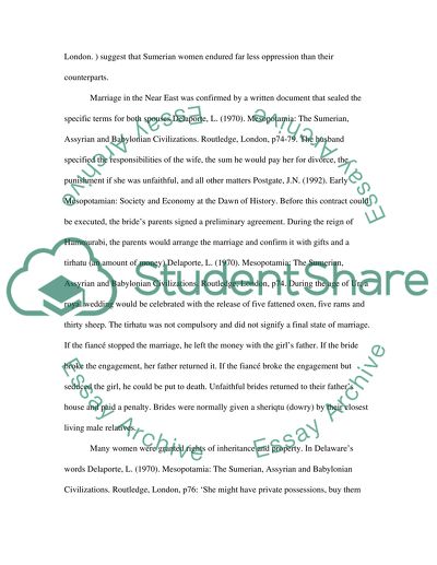 Marriage Law & the Role of Women in Ancient & Medieval Society