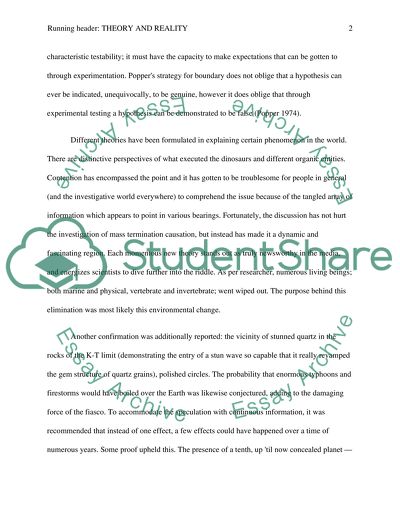 Theory and Reality in Explaining Certain Phenomenon in the World