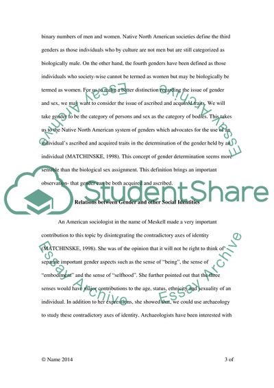 Is Gender Identity Acquired or Ascribed