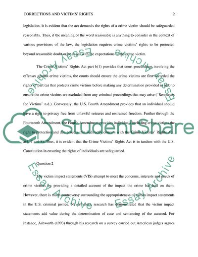 Corrections and Victims Rights