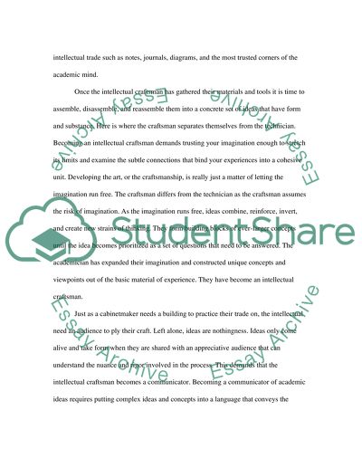 Becoming an Intellectual Craftsman