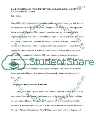 Aboriginal and Settler Relations in Australia