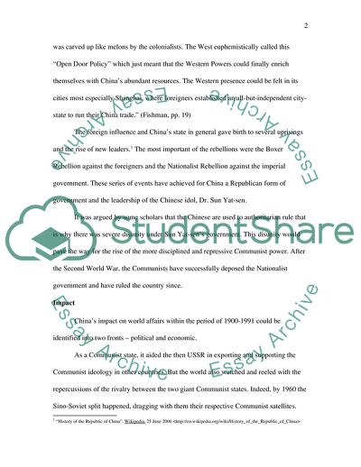 The History of China and Japan between 1900 - 1991