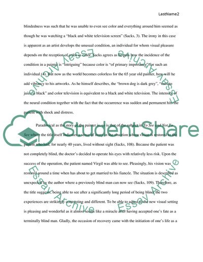 The Contrast between the Case of the Blind Painter and to See and Not to See