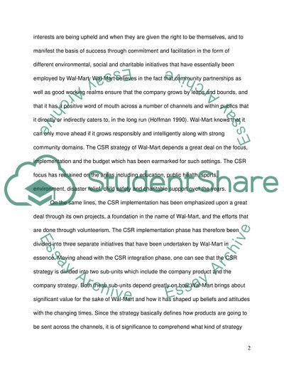 Corporate Social Responsibility of Wal-Mart