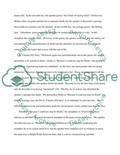 Compare Two Poems by Emily Dickinson, Because I Could Not Stop for Death and I Heard a Fly Buzz When I Died