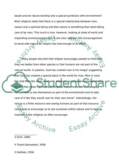 Religion and Ecology