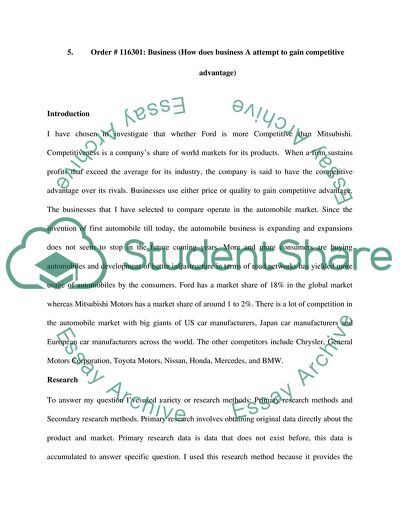 Business (How does business A attempt to gain competitive advantage)