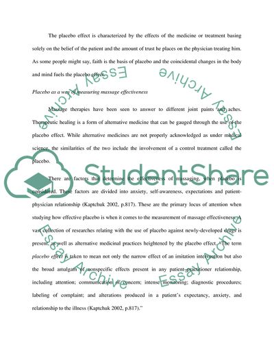 Treatment Efficiency: Placebo