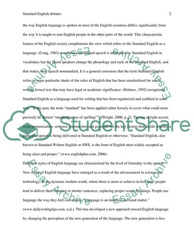 The Issue of Standard English