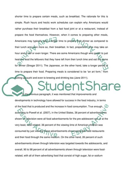 International management: Comparisons the cultural differences in food between Japan and USA