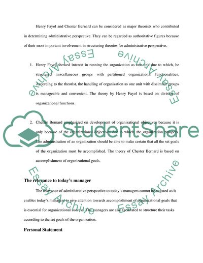 Administrative Perspective Matrix (Evolution of Management Class)