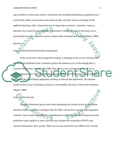 Evolution and Issues of Decentralized Information Management of Amazon