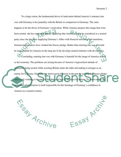 Vote against war between America and Germany