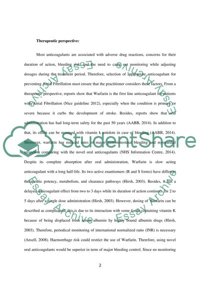 Anticoagulation Therapy for Stroke Prevention