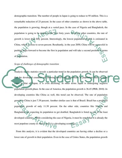 Changing Demographic Trends, Patterns and Projections