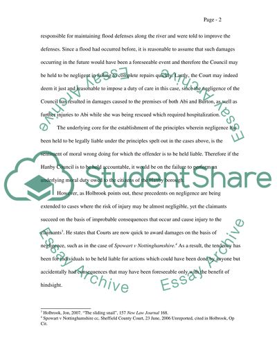 Liability of the Hanby Borough Council