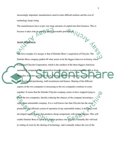 Case Study Strategy Development in the Global Automotive Industry