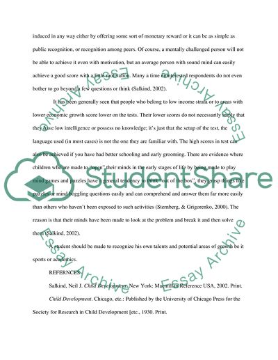 Students Talents and Potential Areas of Growth