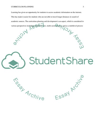 Curriculum Planning: A Multilevel, Multisector Process