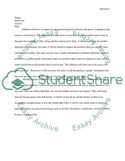 Inflation and My Purchasing Power