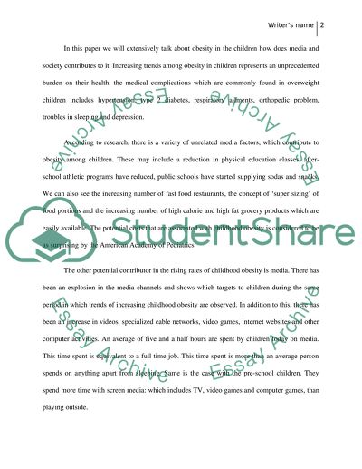 Obesity and How the Media and Society Play a Major Role