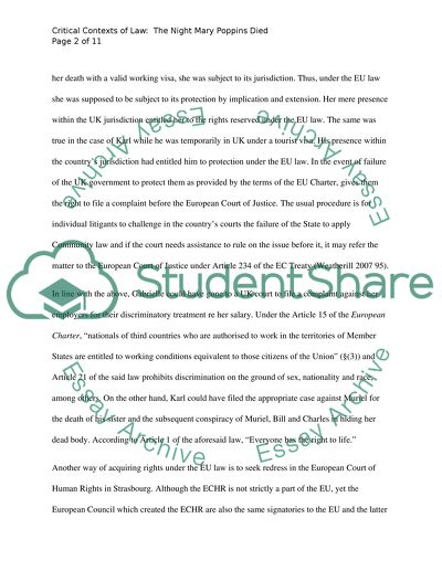 Critical Contexts of Law: The Night Mary Poppins Died