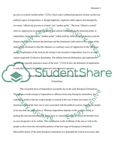 Imperialism from a Theoretical Perspective