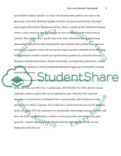 The Frye Standard and the Daubert Standard