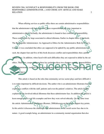 An Approach to Ethics for the Administrative Role by Terry L. Cooper