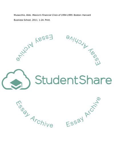 Role of international Institutions in Mexicos Fiscal Development