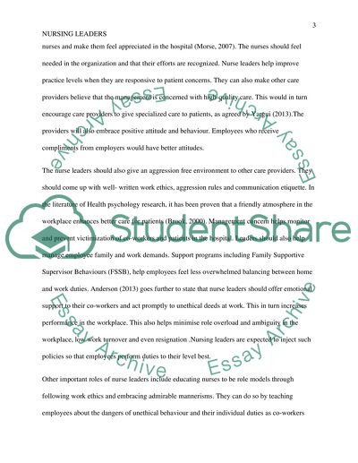 Literature review of nursing leaders