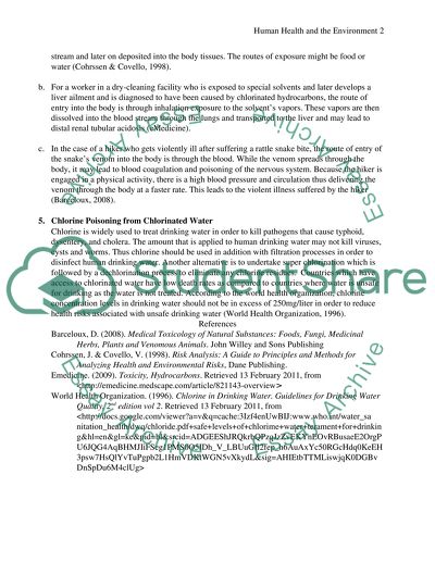 Human health and environment