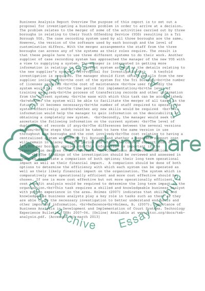 Business Analysis Report