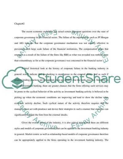 Corporate Governance in the Financial Sector