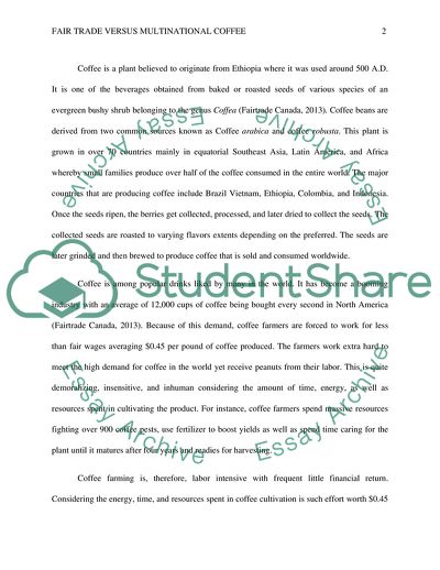 Fair Trade versus Multinational Coffee