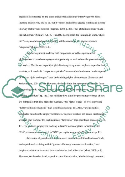 Virtues of Globalization and the Role of International Financial Institutions