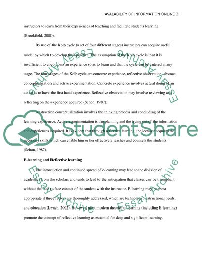 Availability Of Information Online