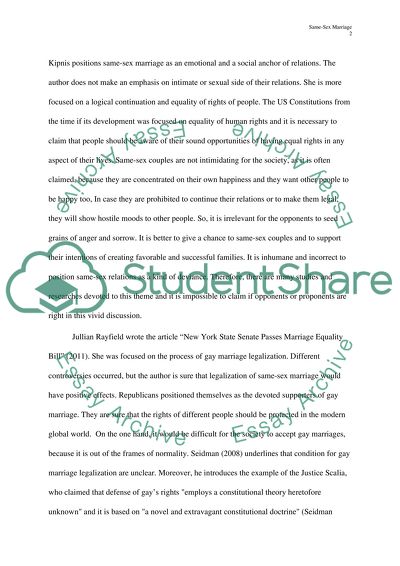 The Issues of Gay Marriage