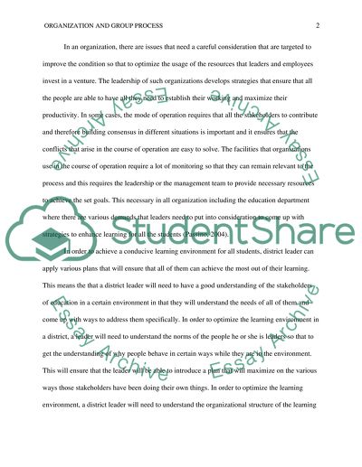 Organization and Group Process