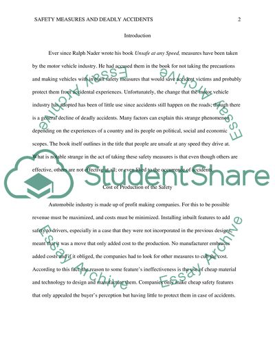 Safety Measures and Deadly Accidents