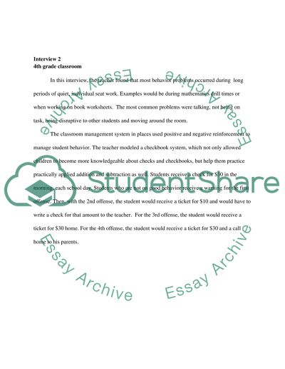 Teacher Interview (Behavior)