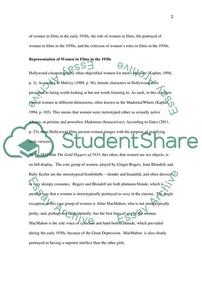 Hollywood Representations of Women in 1930s Films