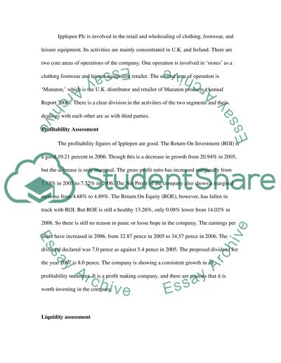 Financial Ratios of Ipplepen Plc