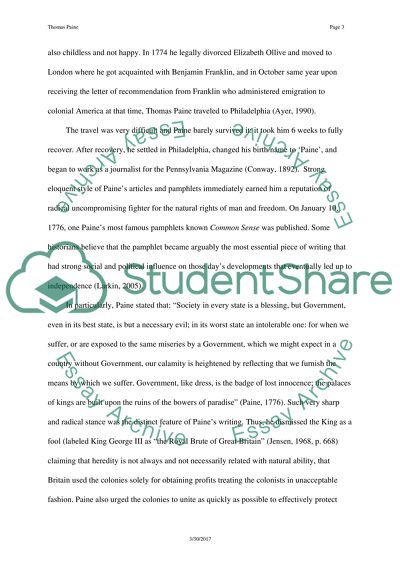 Thomas Paine Research Proposal