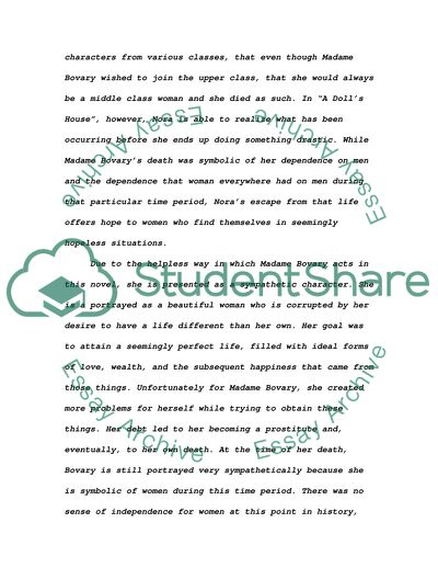 Sacrificial Role of Women in Madame Bovary by Flaubert and A Dolls House by Ibsen